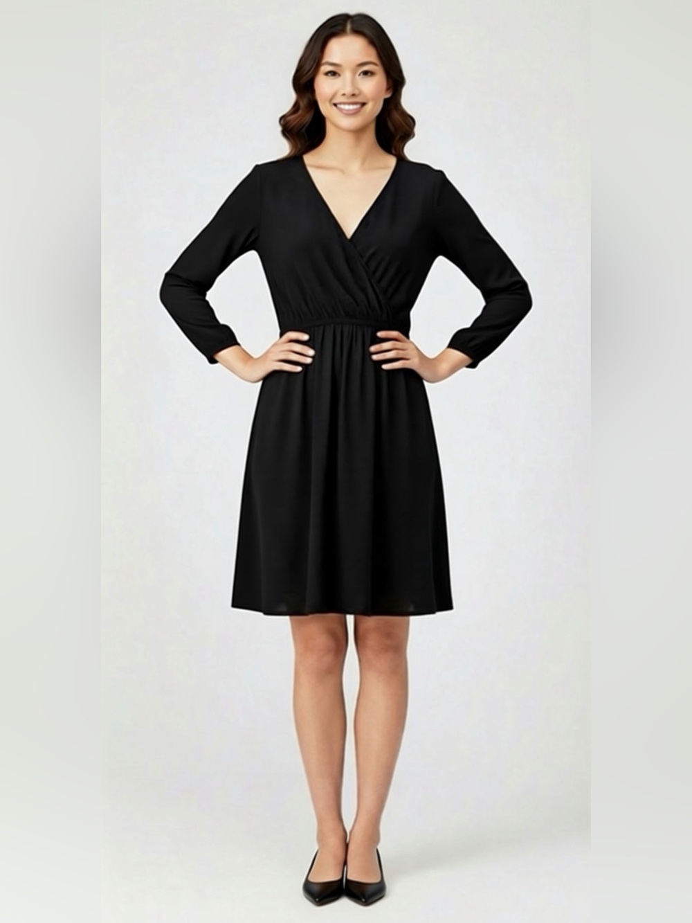 Old Navy Wrap Front V-Neck Dress Women’s Knee Length Short Sleeve Casual
